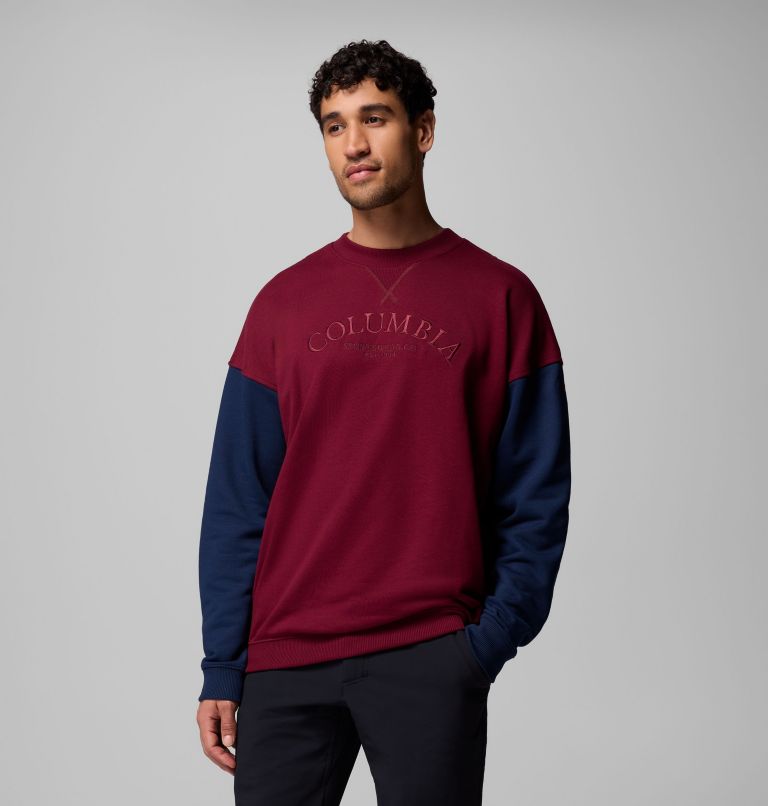Men's Bugasweat Graphic Crew, Color: Rich Wine, Coll Navy, image 1