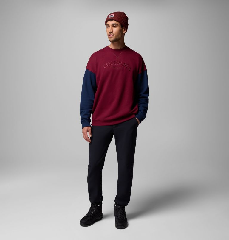 Men's Bugasweat Graphic Crew, Color: Rich Wine, Coll Navy, image 2