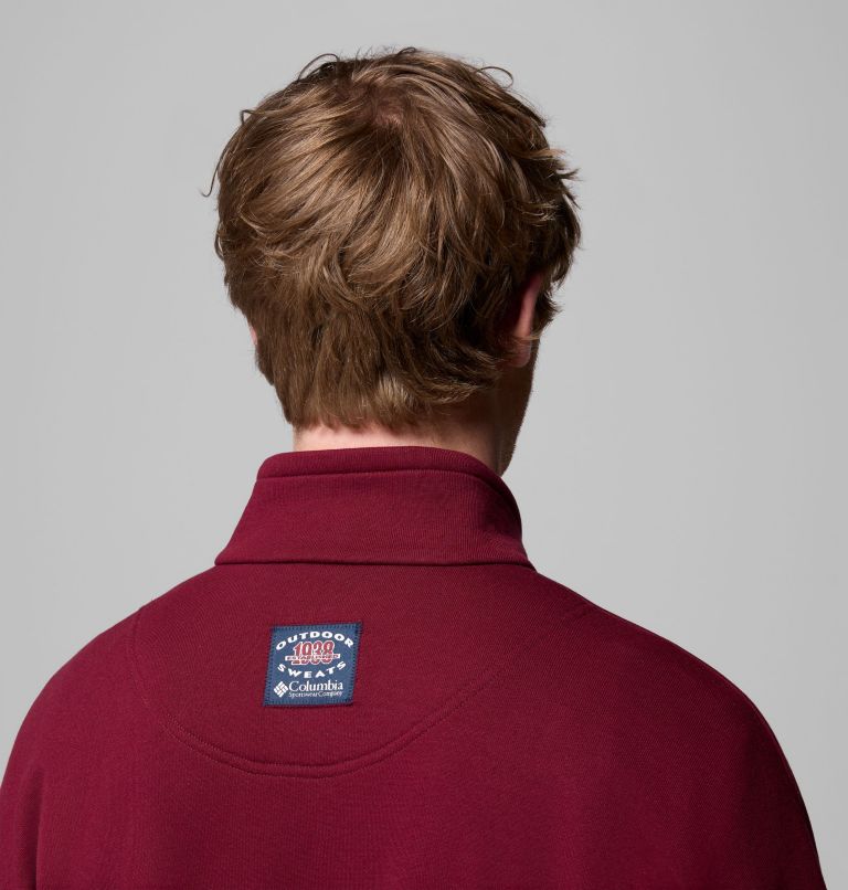 Men's Bugasweat Half Zip Pullover, Color: Rich Wine, Coll Navy, image 6