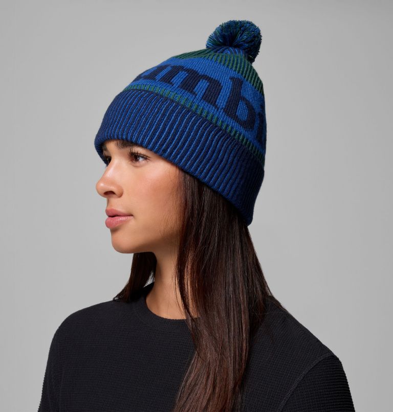 Polar Powder III Beanie, Color: Coll Navy, Rain Forest, Mountain Blue, image 6