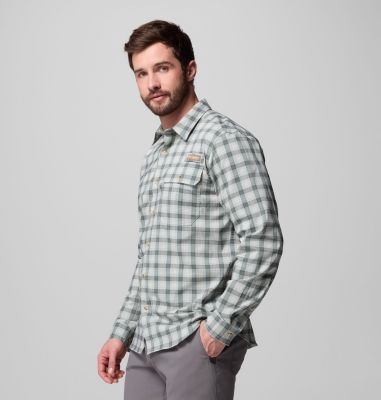Men's Sharptail Long Sleeve Yarn Dye Shirt, Color: Pond Triple Check, image 8