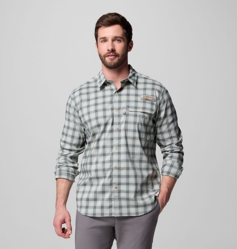Men's Sharptail Long Sleeve Yarn Dye Shirt, Color: Pond Triple Check, image 5