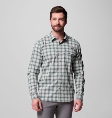 Men's Sharptail Long Sleeve Yarn Dye Shirt, Color: Pond Triple Check, image 5