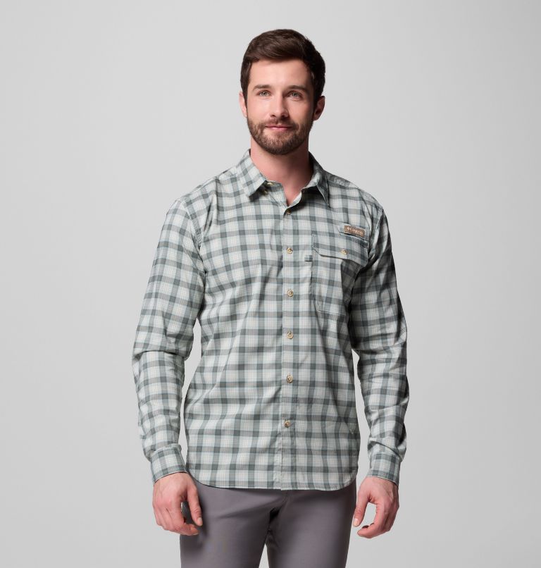 Men's Sharptail Long Sleeve Yarn Dye Shirt, Color: Pond Triple Check, image 1