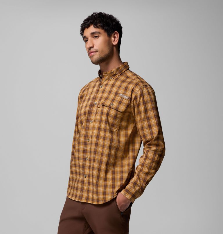 Men's Sharptail Long Sleeve Yarn Dye Shirt, Color: Maple Sugar Triple Check, image 4