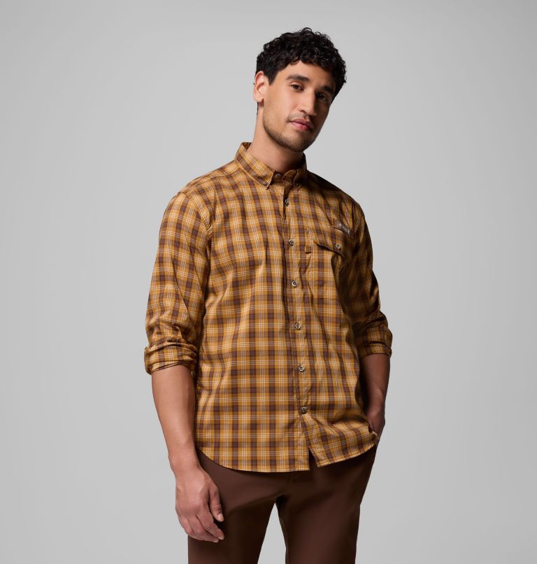 Men's Sharptail Long Sleeve Yarn Dye Shirt, Color: Maple Sugar Triple Check, image 5