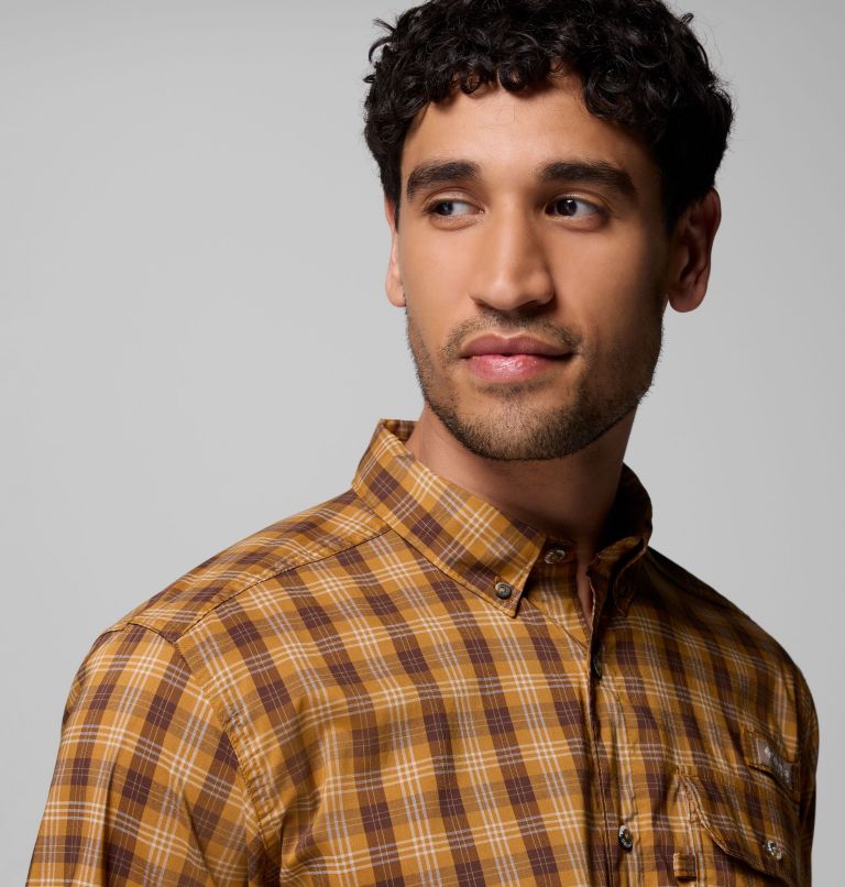 Men's Sharptail Long Sleeve Yarn Dye Shirt, Color: Maple Sugar Triple Check, image 6