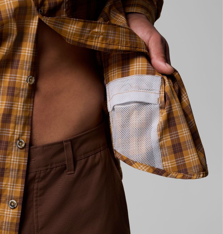 Men's Sharptail Long Sleeve Yarn Dye Shirt, Color: Maple Sugar Triple Check, image 7