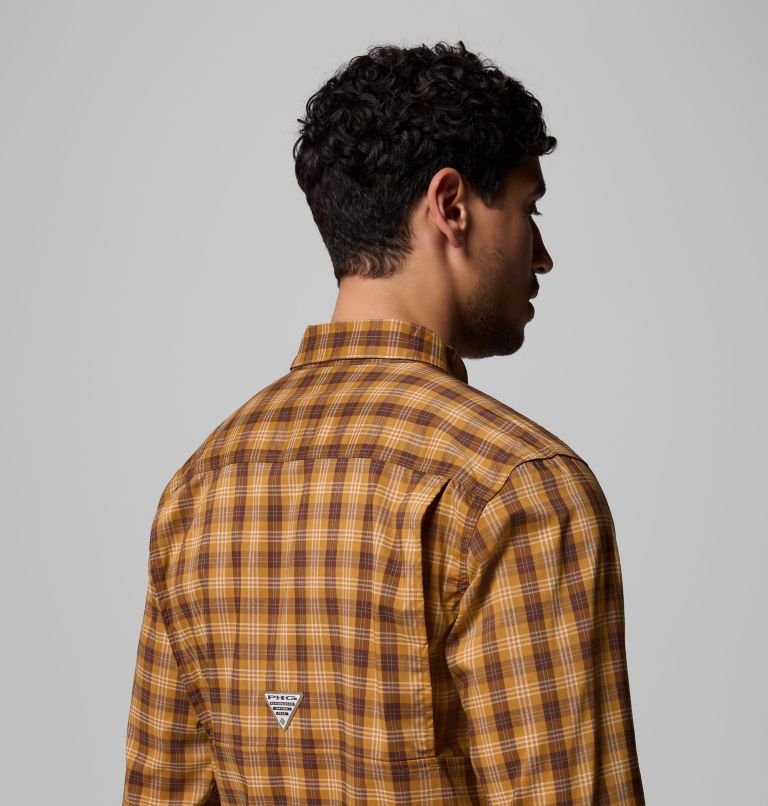 Men's Sharptail Long Sleeve Yarn Dye Shirt, Color: Maple Sugar Triple Check, image 8