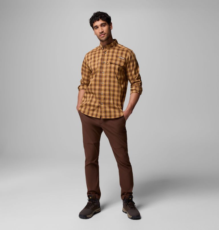 Men's Sharptail Long Sleeve Yarn Dye Shirt, Color: Maple Sugar Triple Check, image 2