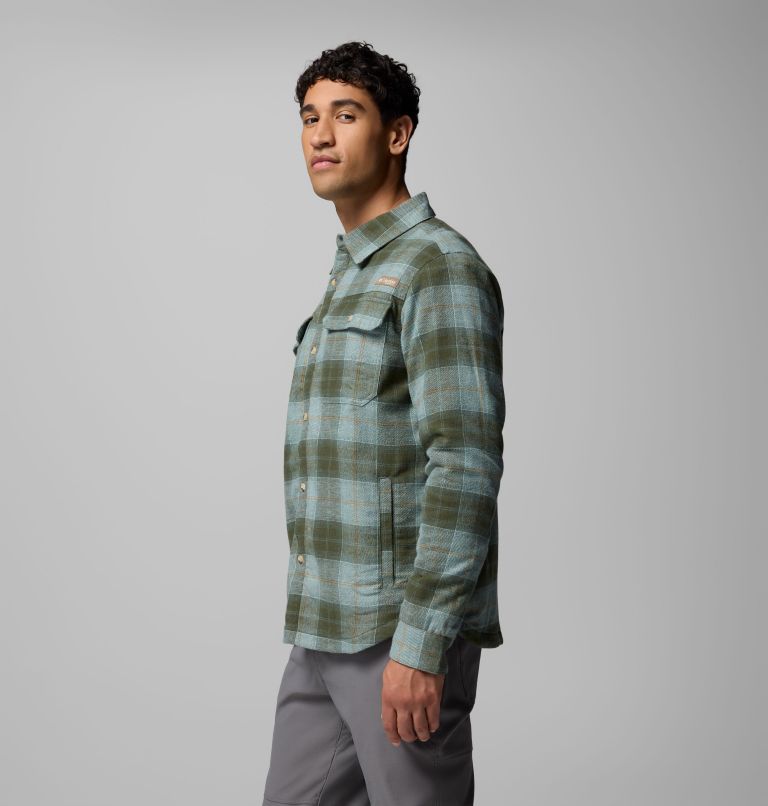 Men's Saddle Point Warm Lined Flannel, Color: Pond Iron Sight Buffalo, image 4