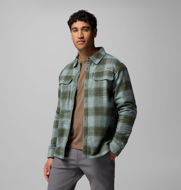 Men's Saddle Point Warm Lined Flannel, Color: Pond Iron Sight Buffalo, image 5