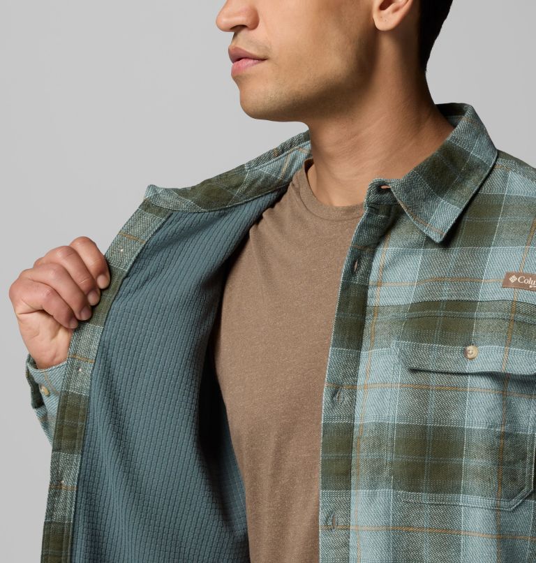 Men's Saddle Point Warm Lined Flannel, Color: Pond Iron Sight Buffalo, image 6