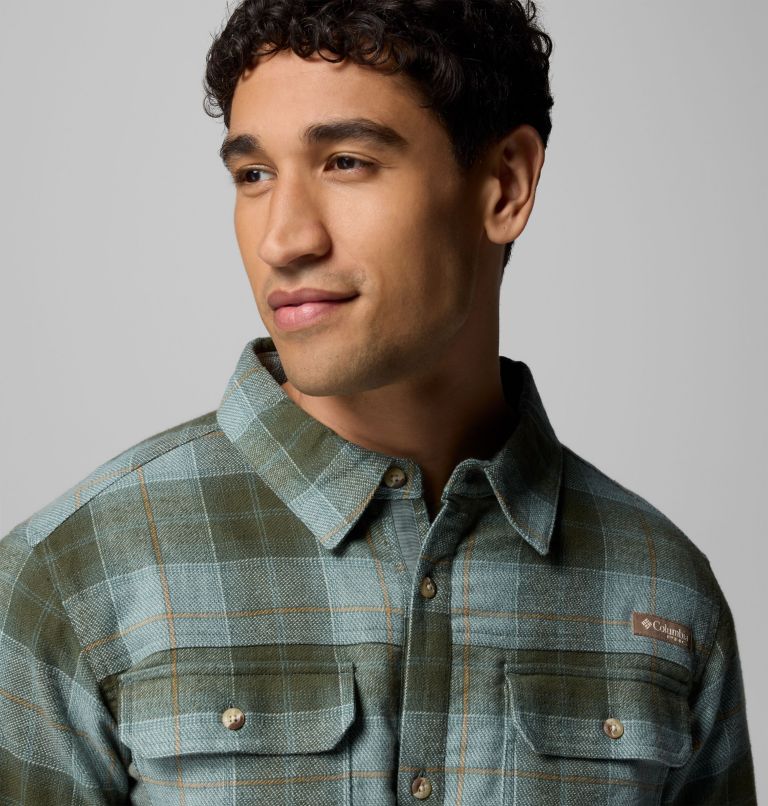 Men's Saddle Point Warm Lined Flannel, Color: Pond Iron Sight Buffalo, image 7