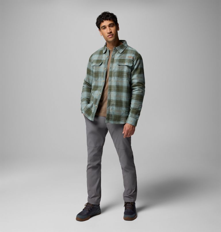 Men's Saddle Point Warm Lined Flannel, Color: Pond Iron Sight Buffalo, image 2