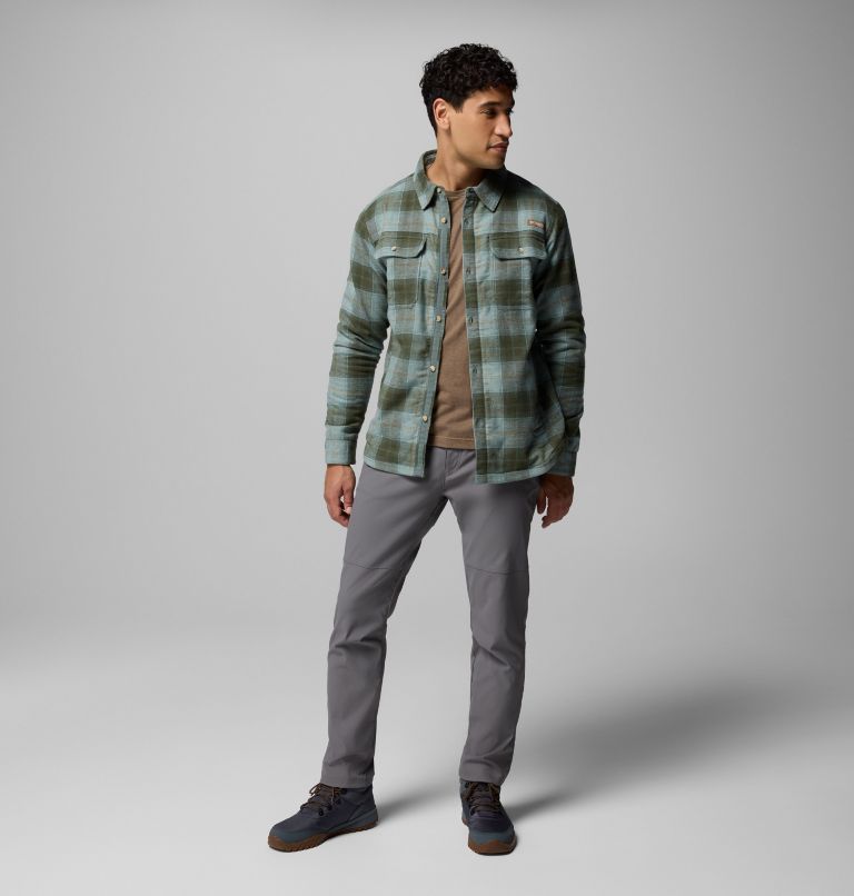 Men's Saddle Point Warm Lined Flannel, Color: Pond Iron Sight Buffalo, image 9