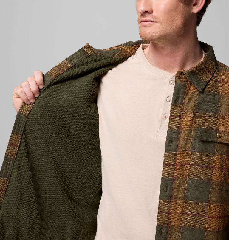 Men's Saddle Point Warm Lined Flannel, Color: Surplus Green Iron Sight Buffalo, image 6