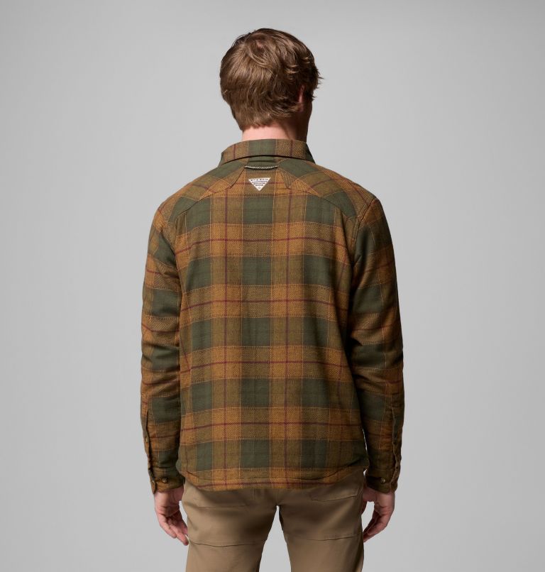 Men's Saddle Point Warm Lined Flannel, Color: Surplus Green Iron Sight Buffalo, image 3