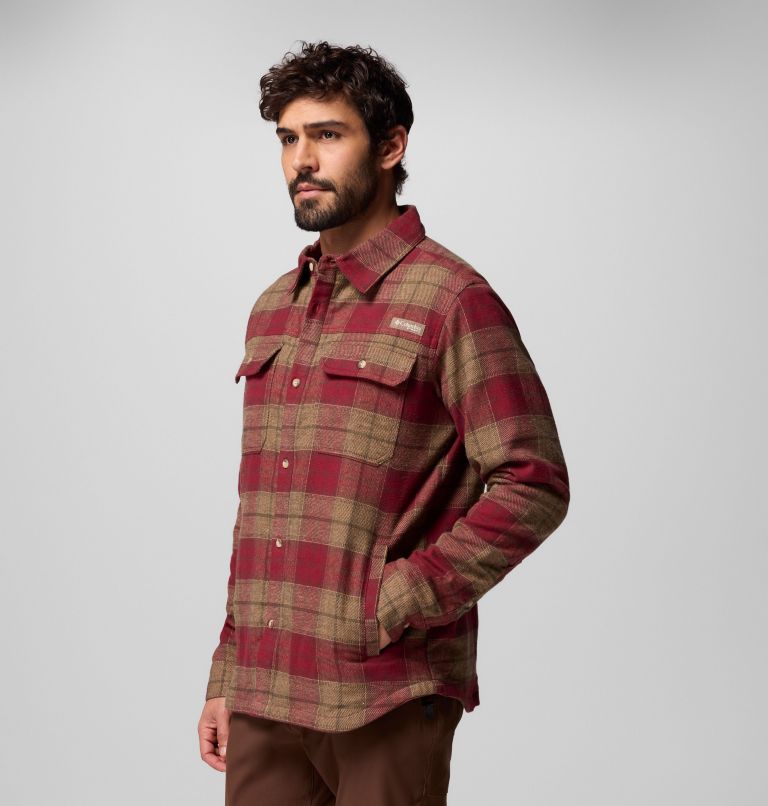 Men's Saddle Point Warm Lined Flannel, Color: Red Jasper Iron Sight Buffalo, image 4
