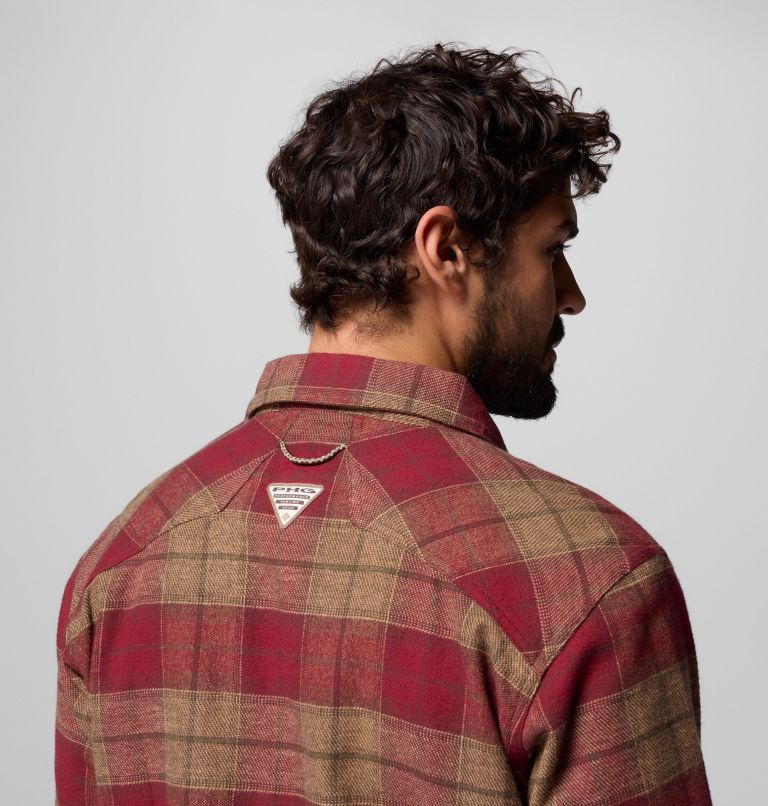 Men's Saddle Point Warm Lined Flannel, Color: Red Jasper Iron Sight Buffalo, image 6