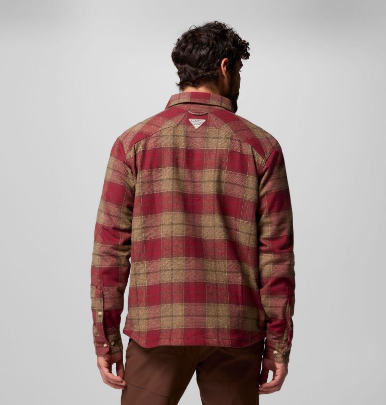 Men's Saddle Point Warm Lined Flannel, Color: Red Jasper Iron Sight Buffalo, image 3