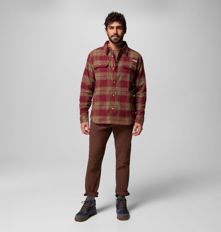 Men's Saddle Point Warm Lined Flannel, Color: Red Jasper Iron Sight Buffalo, image 9
