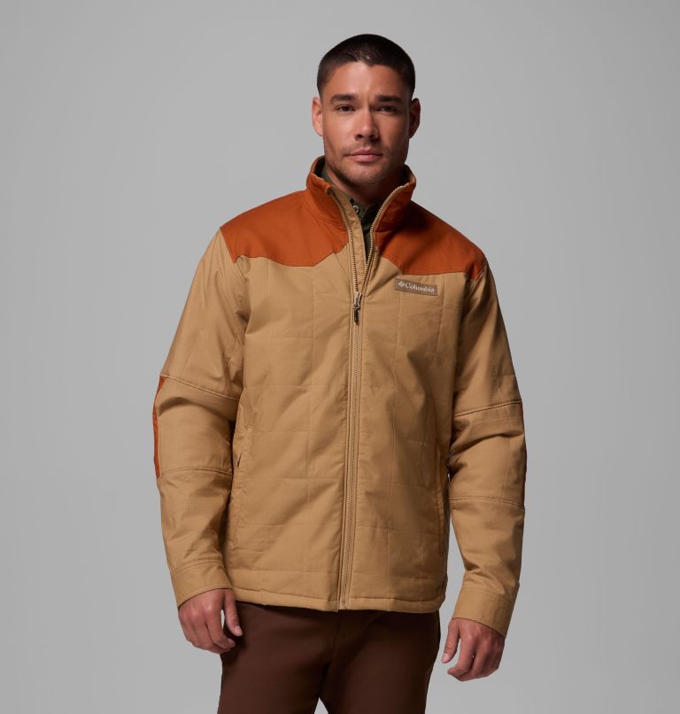 Men's Saddle Point Insulated Jacket, Color: Sahara, Cedar, image 1