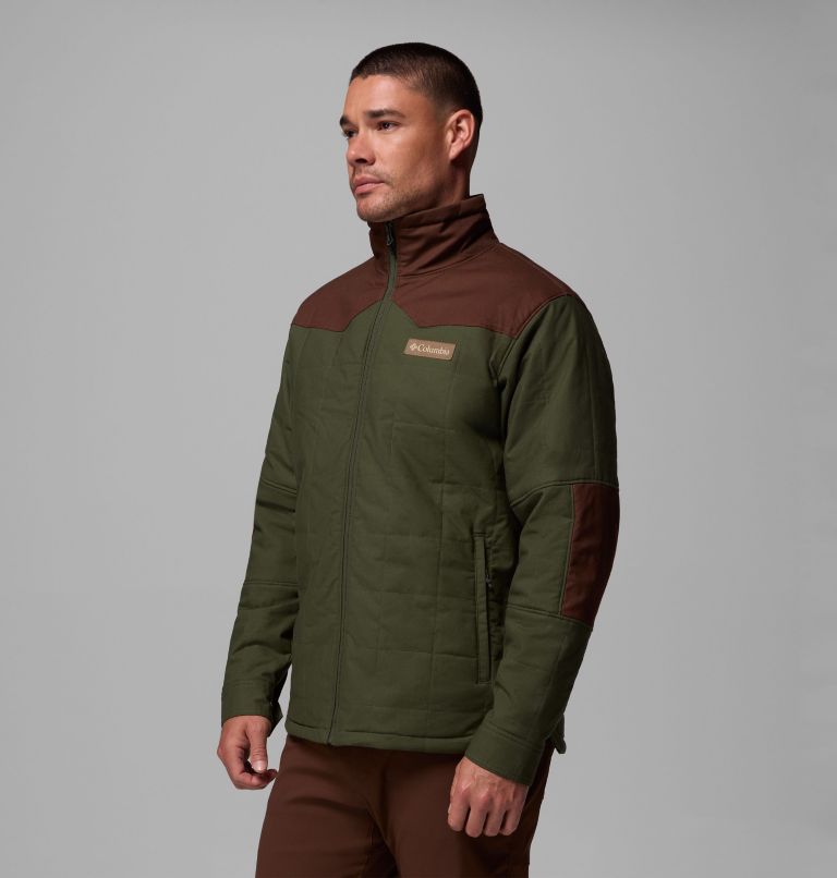Men's Saddle Point Insulated Jacket, Color: Surplus Green, Tobacco, image 4