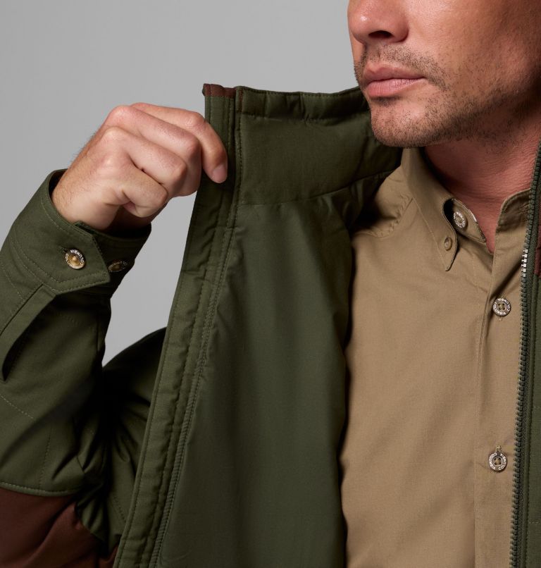 Men's Saddle Point Insulated Jacket, Color: Surplus Green, Tobacco, image 6