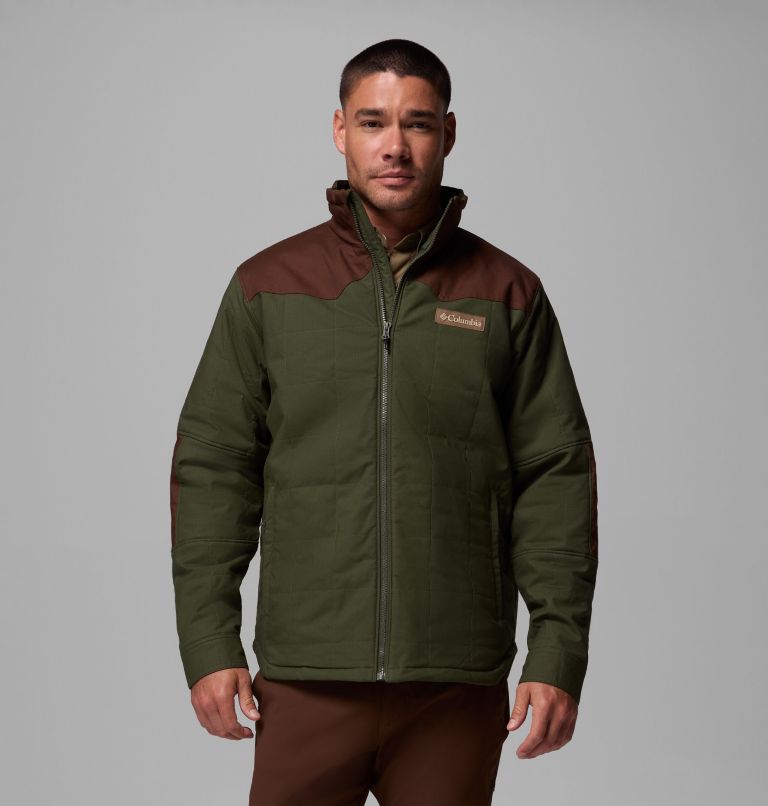 Men's Saddle Point Insulated Jacket, Color: Surplus Green, Tobacco, image 1