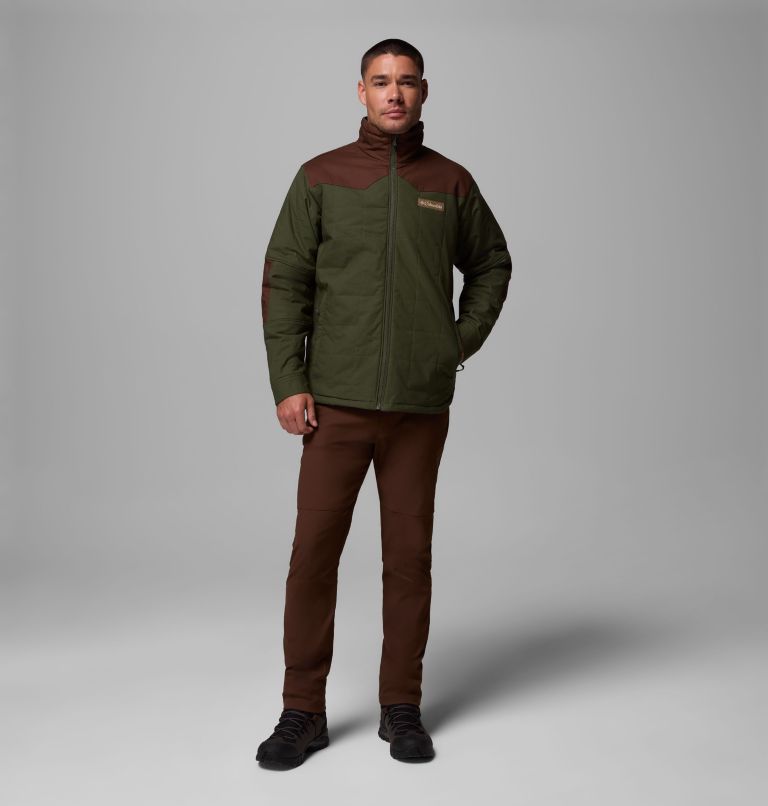 Men's Saddle Point Insulated Jacket, Color: Surplus Green, Tobacco, image 2
