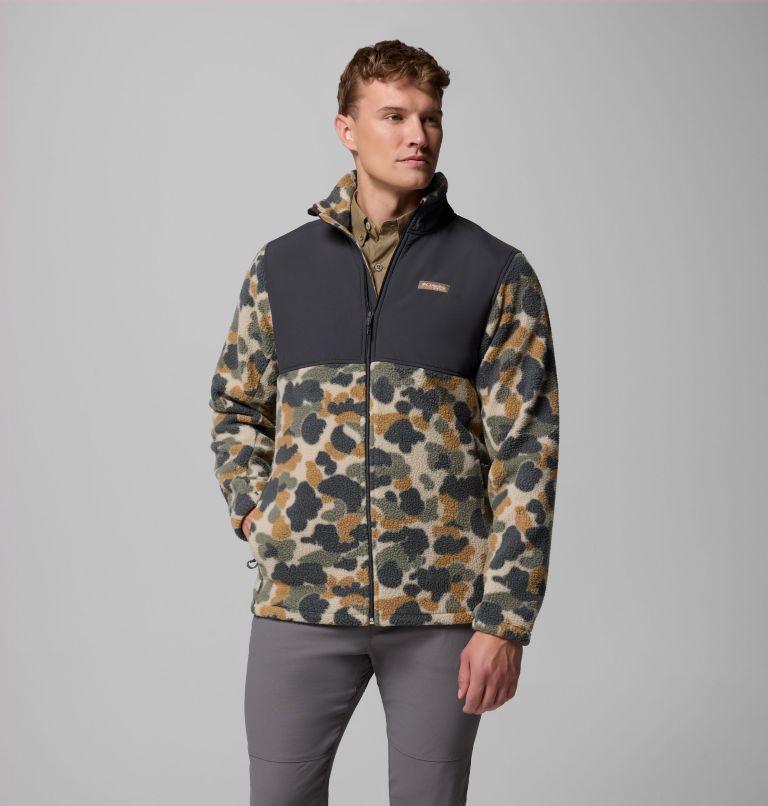 Men's PHG Sherpa Jacket, Color: Fossil Deltahunter Camo, Shark, image 1