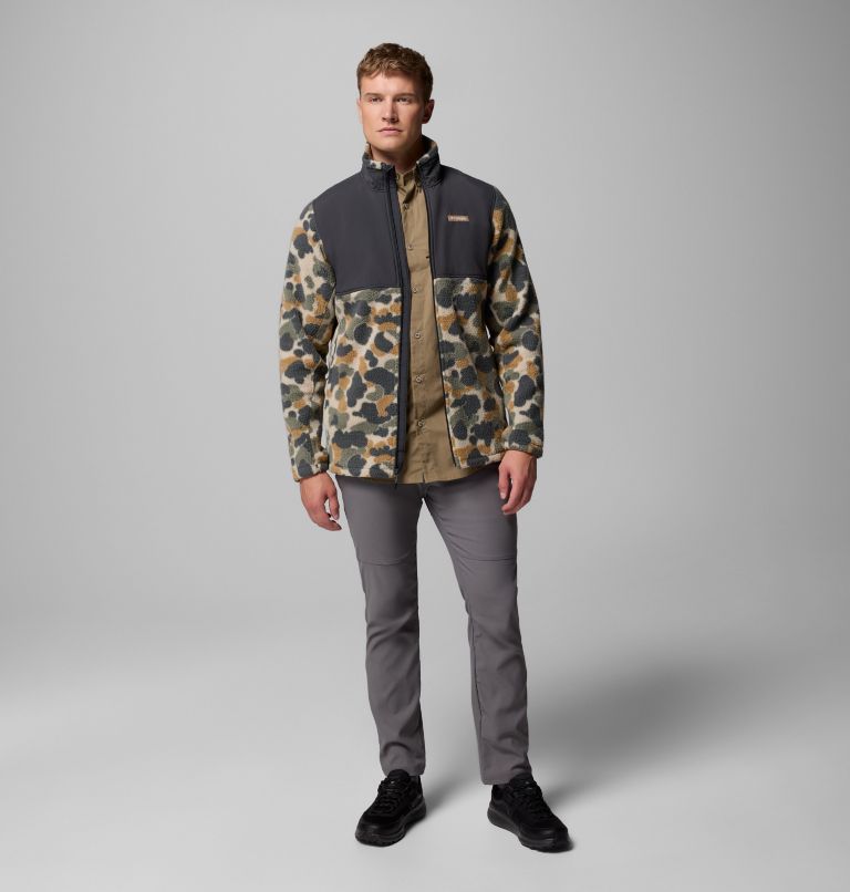 Men's PHG Sherpa Jacket, Color: Fossil Deltahunter Camo, Shark, image 2