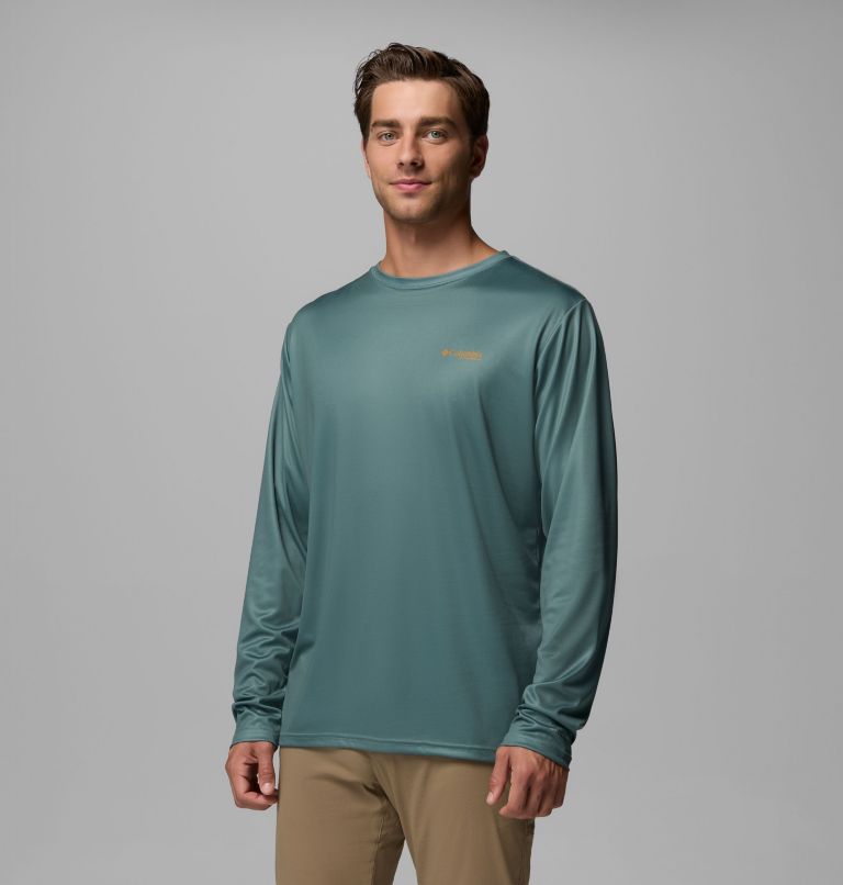 Men's PHG Terminal Shot Diamond Long Sleeve Shirt, Color: Pond, image 4