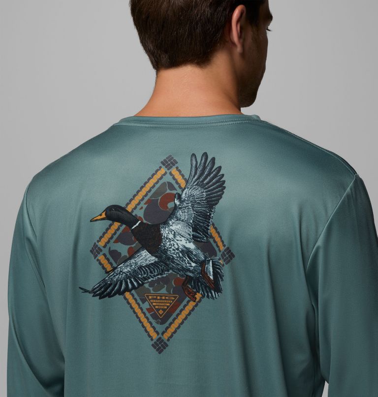 Men's PHG Terminal Shot Diamond Long Sleeve Shirt, Color: Pond, image 6