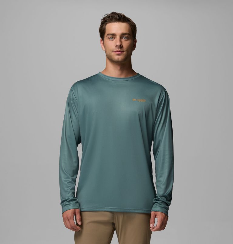 Men's PHG Terminal Shot Diamond Long Sleeve Shirt, Color: Pond, image 1