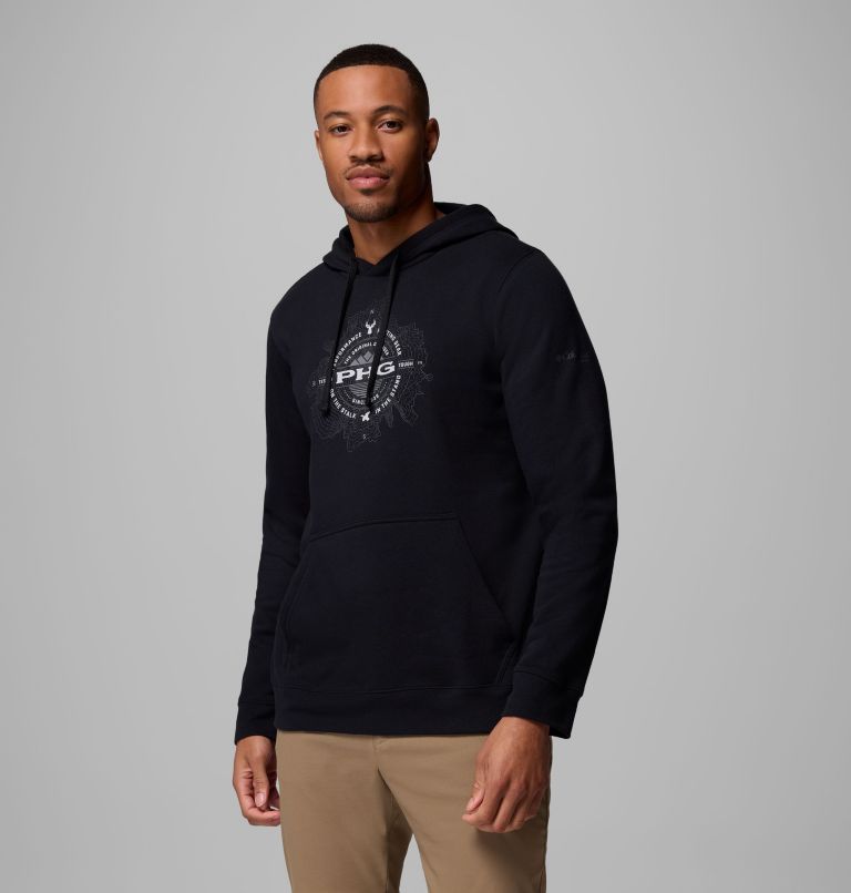 Men's PHG Topo Hunt Hoodie, Color: Black, Shark Topo Hunt, image 4