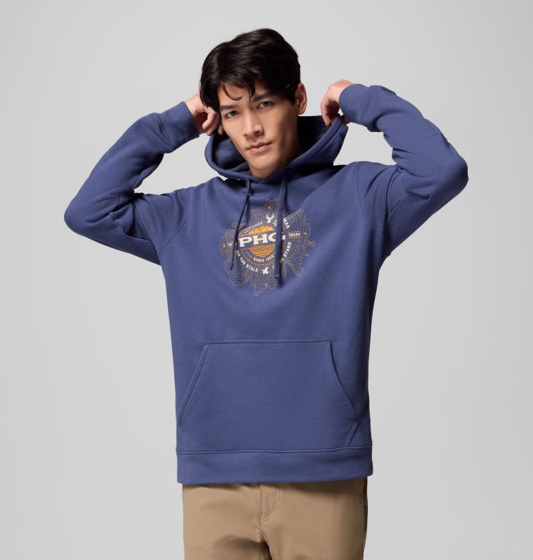 Men's PHG Topo Hunt Hoodie, Color: Nocturnal, Maple Sugar Topo Hunt, image 7