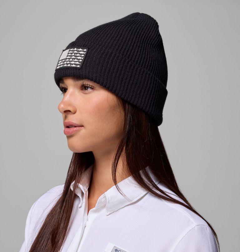PFG Patch Beanie, Color: Black, Fish Flag, image 5