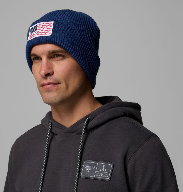 PFG Patch Beanie, Color: Carbon, Fish Flag, image 3