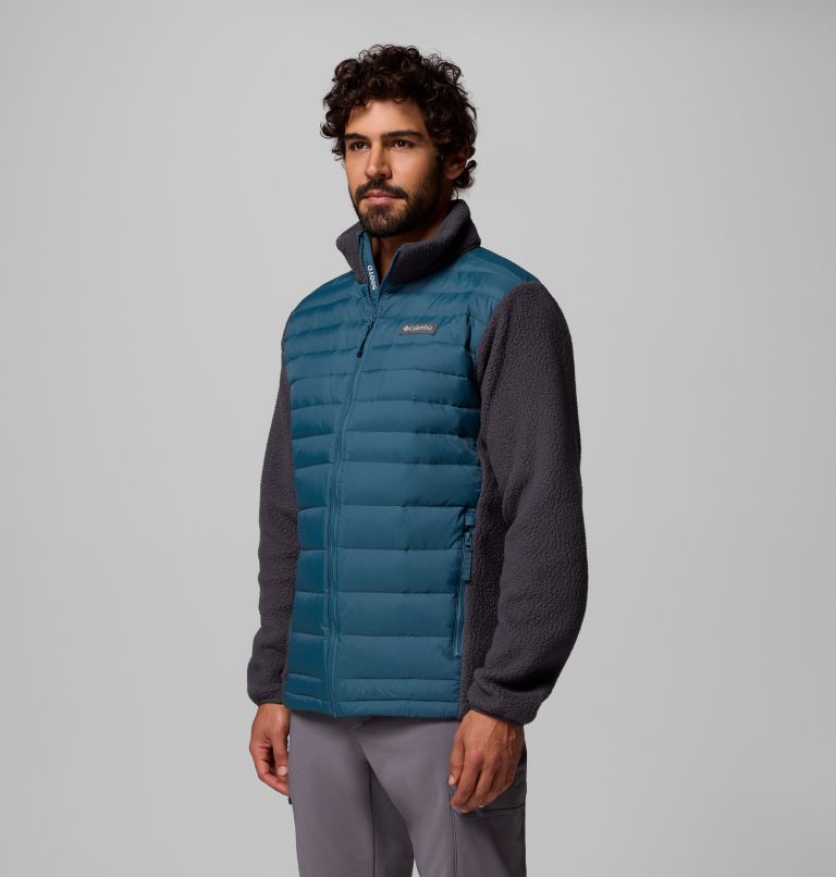 Men's Juniper Peak Hybrid Down Jacket, Color: Everblue, Shark, image 4