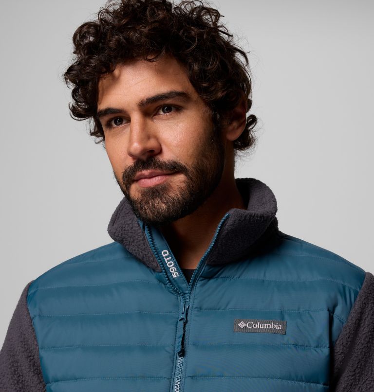 Men's Juniper Peak Hybrid Down Jacket, Color: Everblue, Shark, image 6