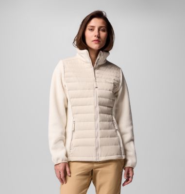 Women's Juniper Peak Hybrid Down Jacket, Color: Dark Stone, Chalk, image 9