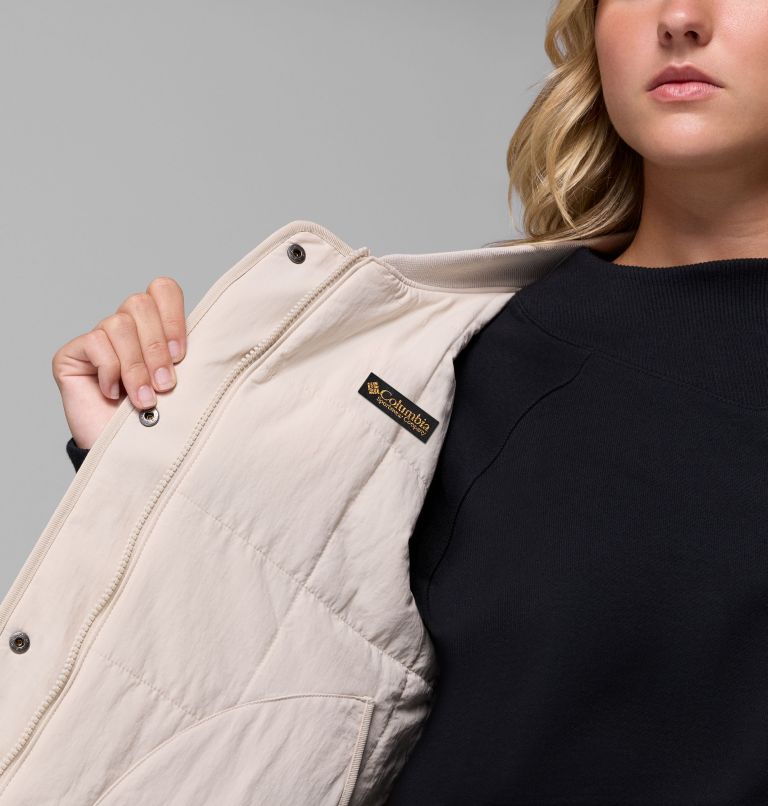 Women's High Cascades Reversible Vest, Color: Dark Stone, Dark Stone Tim's Buff Pld, image 5