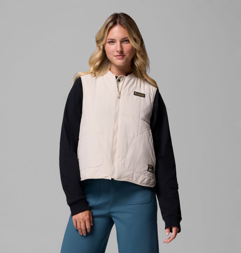 Women's High Cascades Reversible Vest, Color: Dark Stone, Dark Stone Tim's Buff Pld, image 7