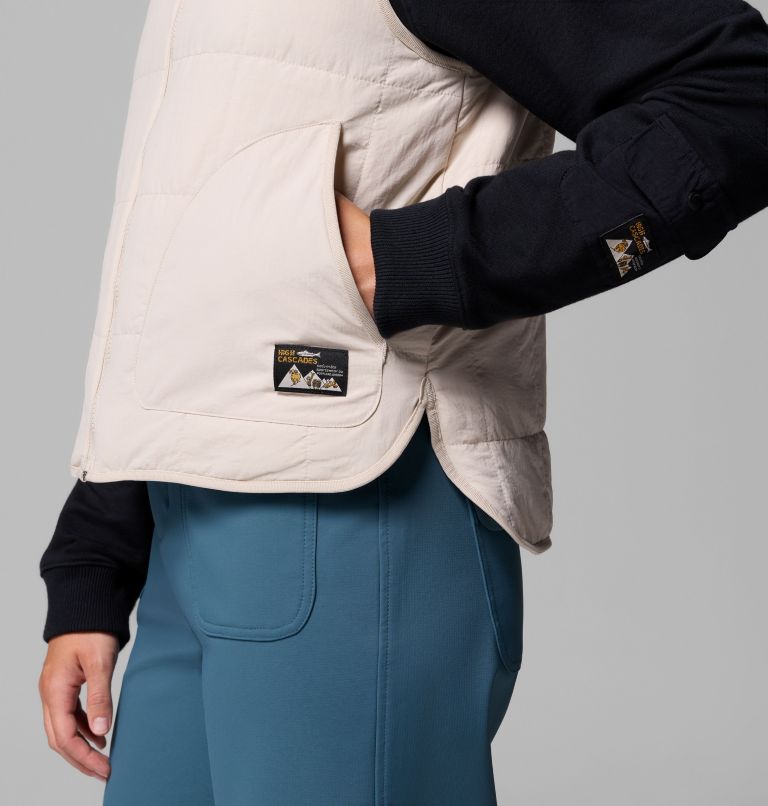 Women's High Cascades Reversible Vest, Color: Dark Stone, Dark Stone Tim's Buff Pld, image 8