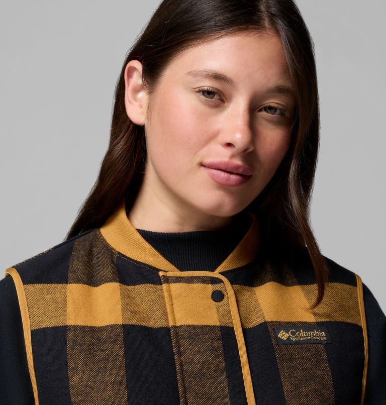 Women's High Cascades Reversible Vest, Color: Maple Sugar, Maple Sugar Tim's Buff Pld, image 7