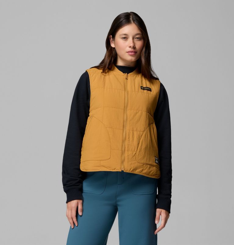 Women's High Cascades Reversible Vest, Color: Maple Sugar, Maple Sugar Tim's Buff Pld, image 8