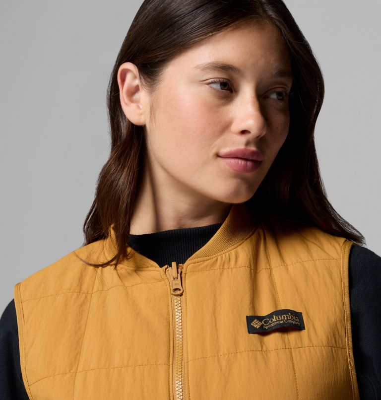 Women's High Cascades Reversible Vest, Color: Maple Sugar, Maple Sugar Tim's Buff Pld, image 9