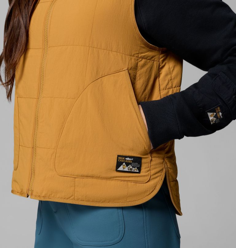 Women's High Cascades Reversible Vest, Color: Maple Sugar, Maple Sugar Tim's Buff Pld, image 10